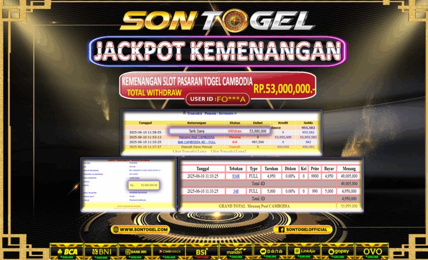 Bukti JP Sontogel kemenangan berapapun akan dibayarkan tuntas tanpa kekurangan sepersenpun langsung saja bermain disitus kami