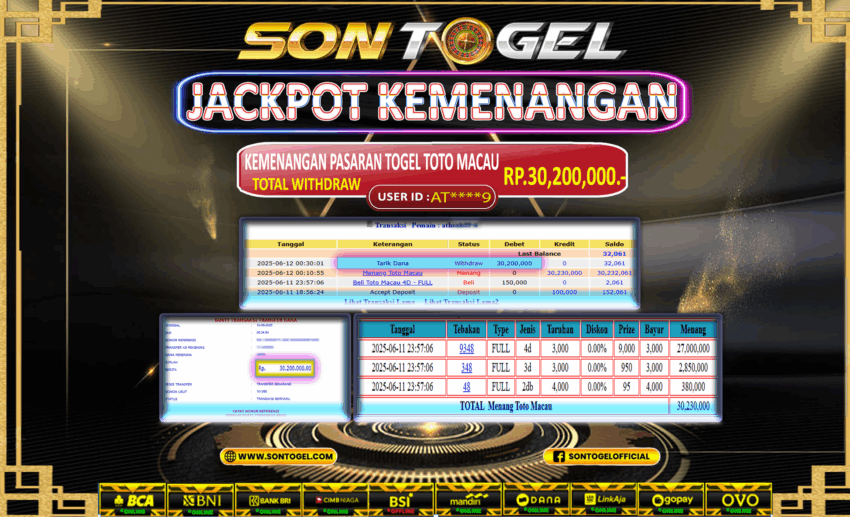 Bukti JP Sontogel kemenangan berapapun akan dibayarkan tuntas tanpa kekurangan sepersenpun langsung saja bermain disitus kami