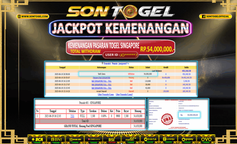 Bukti JP Sontogel kemenangan berapapun akan dibayarkan tuntas tanpa kekurangan sepersenpun langsung saja bermain disitus kami