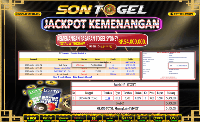Bukti JP Sontogel kemenangan berapapun akan dibayarkan tuntas tanpa kekurangan sepersenpun langsung saja bermain disitus kami