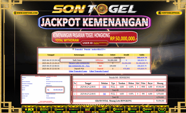Bukti JP Sontogel kemenangan berapapun akan dibayarkan tuntas tanpa kekurangan sepersenpun langsung saja bermain disitus kami