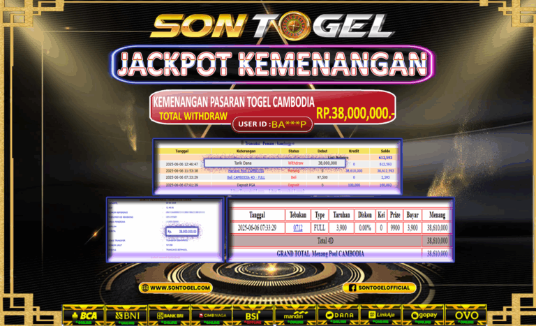 Bukti JP Sontogel kemenangan berapapun akan dibayarkan tuntas tanpa kekurangan sepersenpun langsung saja bermain disitus kami