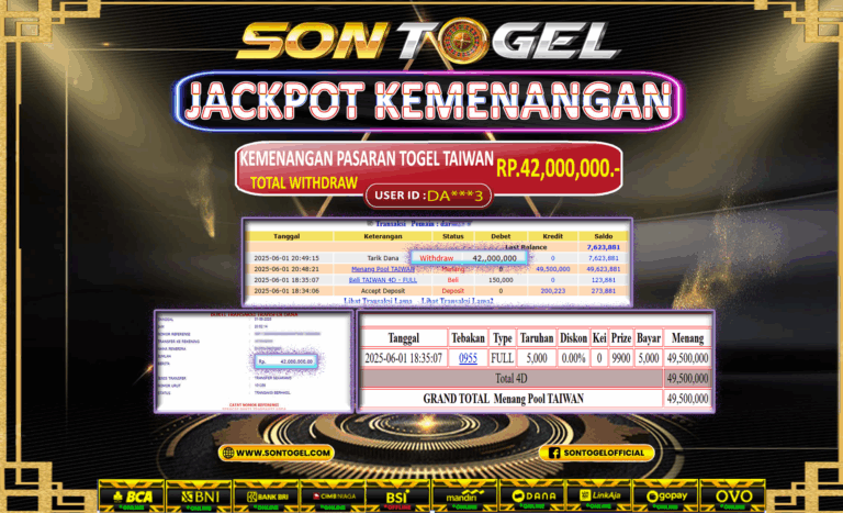 Bukti JP Sontogel kemenangan berapapun akan dibayarkan tuntas tanpa kekurangan sepersenpun langsung saja bermain disitus kami