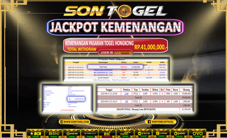 Bukti JP Sontogel kemenangan berapapun akan dibayarkan tuntas tanpa kekurangan sepersenpun langsung saja bermain disitus kami