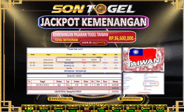 Bukti JP Sontogel kemenangan berapapun akan dibayarkan tuntas tanpa kekurangan sepersenpun langsung saja bermain disitus kami