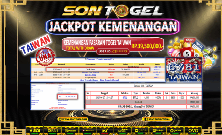 Bukti JP Sontogel kemenangan berapapun akan dibayarkan tuntas tanpa kekurangan sepersenpun langsung saja bermain disitus kami
