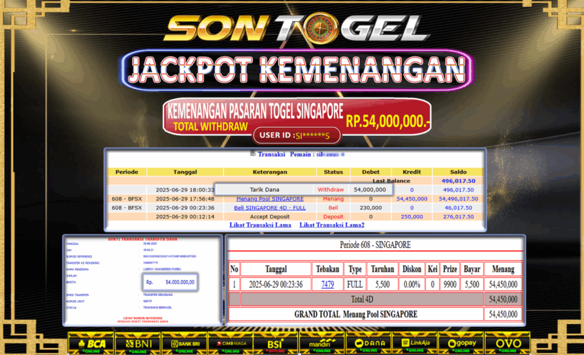 Bukti JP Sontogel kemenangan berapapun akan dibayarkan tuntas tanpa kekurangan sepersenpun langsung saja bermain disitus kami