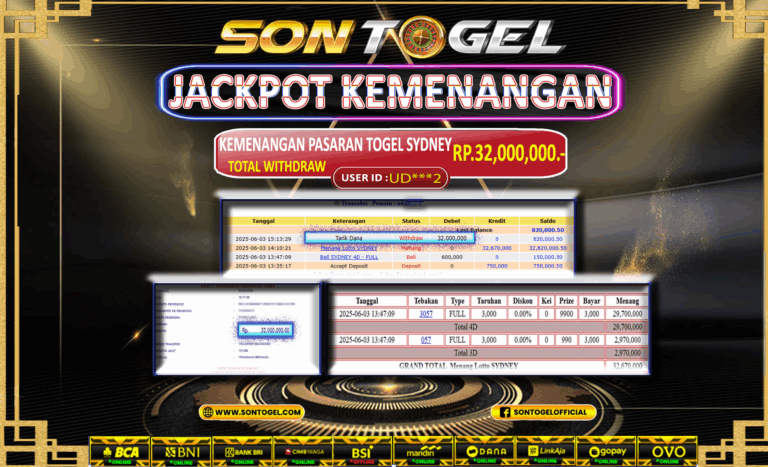 Bukti JP Sontogel kemenangan berapapun akan dibayarkan tuntas tanpa kekurangan sepersenpun langsung saja bermain disitus kami