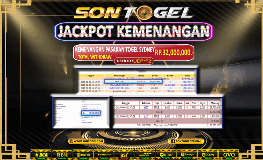 Bukti JP Sontogel kemenangan berapapun akan dibayarkan tuntas tanpa kekurangan sepersenpun langsung saja bermain disitus kami