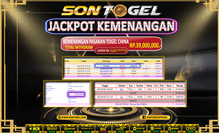 Bukti JP Sontogel kemenangan berapapun akan dibayarkan tuntas tanpa kekurangan sepersenpun langsung saja bermain disitus kami
