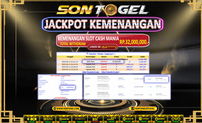 Bukti JP Sontogel kemenangan berapapun akan dibayarkan tuntas tanpa kekurangan sepersenpun langsung saja bermain disitus kami