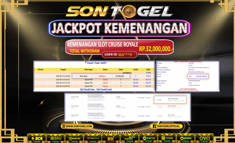 Bukti JP Sontogel kemenangan berapapun akan dibayarkan tuntas tanpa kekurangan sepersenpun langsung saja bermain disitus kami