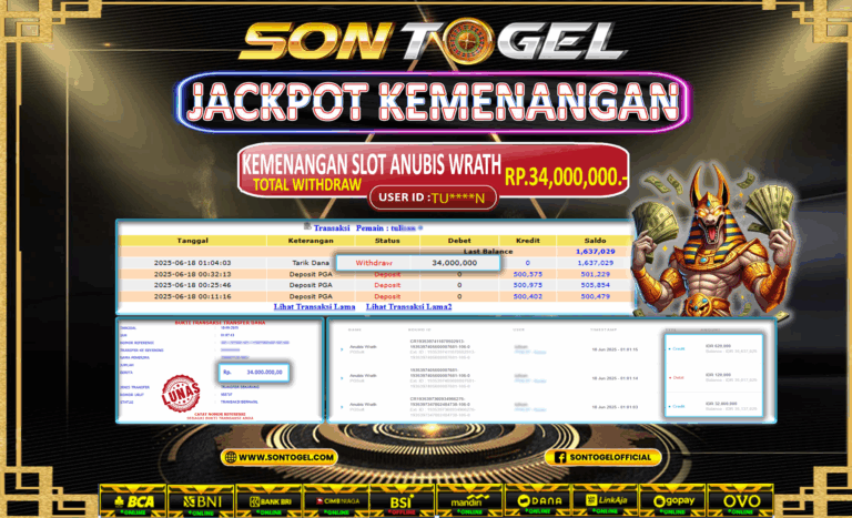 Bukti JP Sontogel kemenangan berapapun akan dibayarkan tuntas tanpa kekurangan sepersenpun langsung saja bermain disitus kami