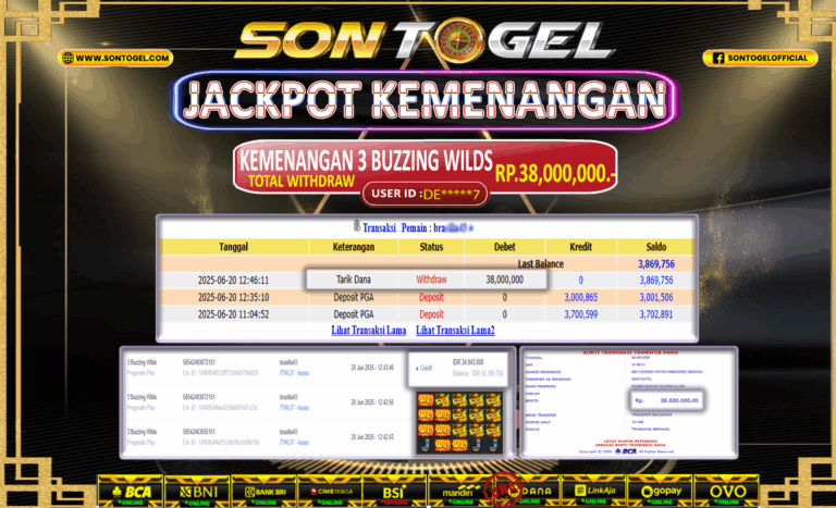 Bukti JP Sontogel kemenangan berapapun akan dibayarkan tuntas tanpa kekurangan sepersenpun langsung saja bermain disitus kami