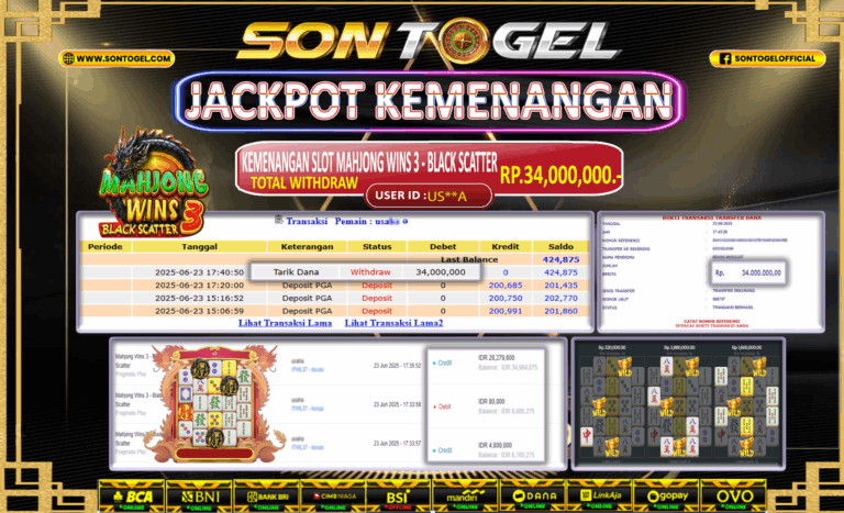 Bukti JP Sontogel kemenangan berapapun akan dibayarkan tuntas tanpa kekurangan sepersenpun langsung saja bermain disitus kami