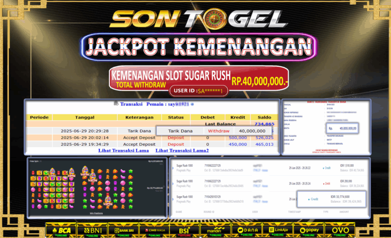 Bukti JP Sontogel kemenangan berapapun akan dibayarkan tuntas tanpa kekurangan sepersenpun langsung saja bermain disitus kami