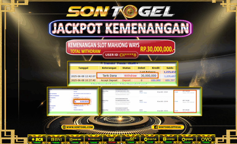 Bukti JP Sontogel kemenangan berapapun akan dibayarkan tuntas tanpa kekurangan sepersenpun langsung saja bermain disitus kami