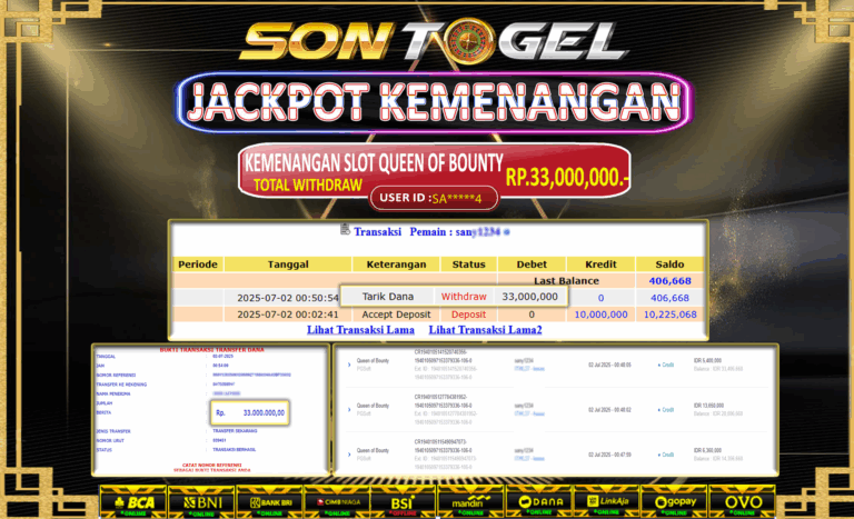 Bukti JP Sontogel kemenangan berapapun akan dibayarkan tuntas tanpa kekurangan sepersenpun langsung saja bermain disitus kami