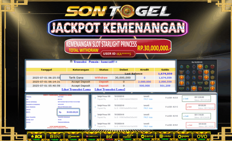 Bukti JP Sontogel kemenangan berapapun akan dibayarkan tuntas tanpa kekurangan sepersenpun langsung saja bermain disitus kami