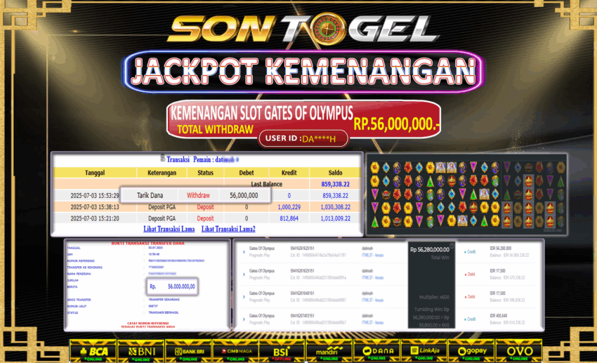 Bukti JP Sontogel kemenangan berapapun akan dibayarkan tuntas tanpa kekurangan sepersenpun langsung saja bermain disitus kami
