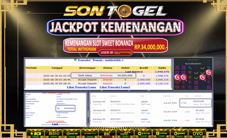 Bukti JP Sontogel kemenangan berapapun akan dibayarkan tuntas tanpa kekurangan sepersenpun langsung saja bermain disitus kami